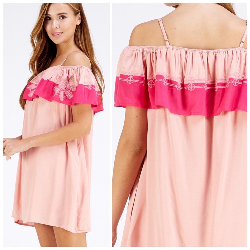 Entro Big Blush Flower Mini Dress - Picture 3 of 8